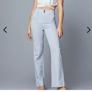 DL1961 Light Blue Pinstripe Wide Leg Pants